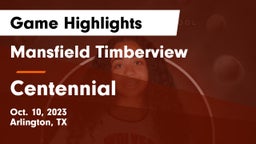 Mansfield Timberview  vs Centennial  Game Highlights - Oct. 10, 2023