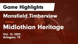 Mansfield Timberview  vs Midlothian Heritage  Game Highlights - Oct. 13, 2023