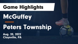 McGuffey  vs Peters Township  Game Highlights - Aug. 20, 2022