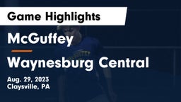 McGuffey  vs Waynesburg Central  Game Highlights - Aug. 29, 2023