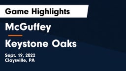 McGuffey  vs Keystone Oaks  Game Highlights - Sept. 19, 2022