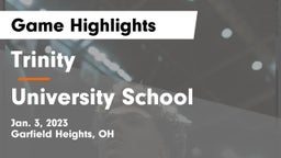 Trinity  vs University School Game Highlights - Jan. 3, 2023