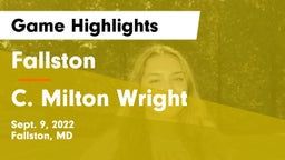 Fallston  vs C. Milton Wright  Game Highlights - Sept. 9, 2022