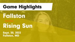 Fallston  vs Rising Sun   Game Highlights - Sept. 30, 2022