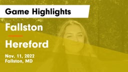 Fallston  vs Hereford  Game Highlights - Nov. 11, 2022