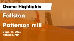 Fallston  vs Patterson mill Game Highlights - Sept. 14, 2023