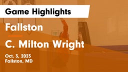 Fallston  vs C. Milton Wright  Game Highlights - Oct. 3, 2023