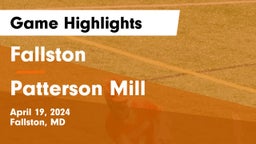 Fallston  vs Patterson Mill  Game Highlights - April 19, 2024