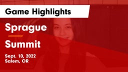 Sprague  vs Summit  Game Highlights - Sept. 10, 2022