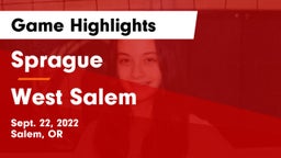 Sprague  vs West Salem  Game Highlights - Sept. 22, 2022