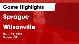 Sprague  vs Wilsonville  Game Highlights - Sept. 24, 2022