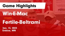 Win-E-Mac  vs Fertile-Beltrami  Game Highlights - Jan. 13, 2023