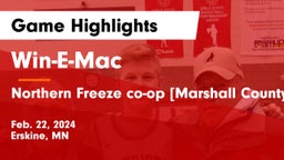 Win-E-Mac  vs Northern Freeze co-op [Marshall County Central/Tri-County]  Game Highlights - Feb. 22, 2024