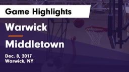 Warwick  vs Middletown  Game Highlights - Dec. 8, 2017