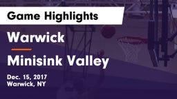 Warwick  vs Minisink Valley  Game Highlights - Dec. 15, 2017