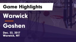 Warwick  vs Goshen  Game Highlights - Dec. 22, 2017