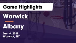 Warwick  vs Albany  Game Highlights - Jan. 6, 2018