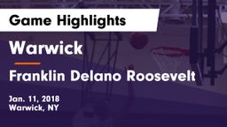 Warwick  vs Franklin Delano Roosevelt Game Highlights - Jan. 11, 2018