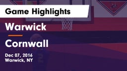 Warwick  vs Cornwall Game Highlights - Dec 07, 2016