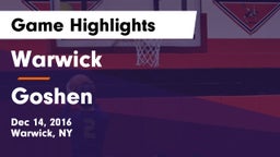 Warwick  vs Goshen  Game Highlights - Dec 14, 2016