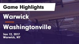 Warwick  vs Washingtonville Game Highlights - Jan 12, 2017