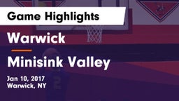 Warwick  vs Minisink Valley  Game Highlights - Jan 10, 2017