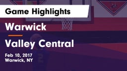 Warwick  vs Valley Central  Game Highlights - Feb 10, 2017