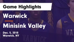 Warwick  vs Minisink Valley  Game Highlights - Dec. 5, 2018