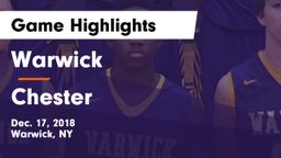 Warwick  vs Chester Game Highlights - Dec. 17, 2018