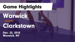 Warwick  vs Clarkstown  Game Highlights - Dec. 22, 2018