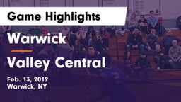 Warwick  vs Valley Central  Game Highlights - Feb. 13, 2019