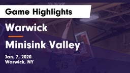 Warwick  vs Minisink Valley  Game Highlights - Jan. 7, 2020