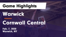 Warwick  vs Cornwall Central  Game Highlights - Feb. 7, 2020