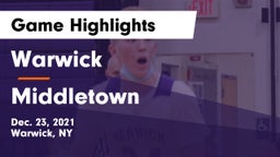 Warwick  vs Middletown  Game Highlights - Dec. 23, 2021