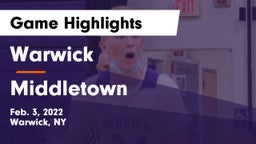 Warwick  vs Middletown  Game Highlights - Feb. 3, 2022