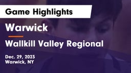 Warwick  vs Wallkill Valley Regional  Game Highlights - Dec. 29, 2023