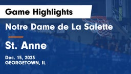 Notre Dame de La Salette vs St. Anne  Game Highlights - Dec. 15, 2023