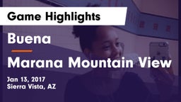 Buena  vs Marana Mountain View Game Highlights - Jan 13, 2017