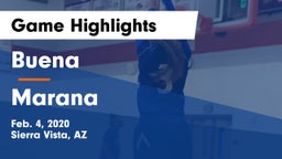 Buena  vs Marana  Game Highlights - Feb. 4, 2020