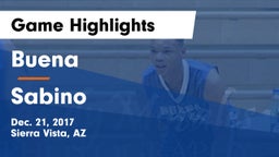 Buena  vs Sabino  Game Highlights - Dec. 21, 2017