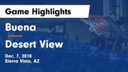 Buena  vs Desert View Game Highlights - Dec. 7, 2018