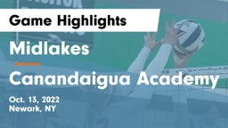 Midlakes  vs Canandaigua Academy  Game Highlights - Oct. 13, 2022