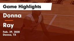 Donna  vs Ray  Game Highlights - Feb. 29, 2020