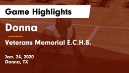 Donna  vs Veterans Memorial E.C.H.S. Game Highlights - Jan. 24, 2020