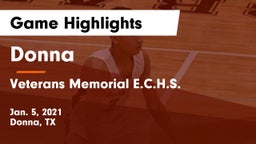 Donna  vs Veterans Memorial E.C.H.S. Game Highlights - Jan. 5, 2021