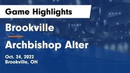 Brookville  vs Archbishop Alter  Game Highlights - Oct. 24, 2022