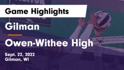 Gilman  vs Owen-Withee High Game Highlights - Sept. 22, 2022