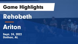 Rehobeth  vs Ariton  Game Highlights - Sept. 24, 2022