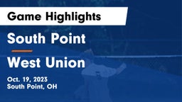 South Point  vs West Union  Game Highlights - Oct. 19, 2023