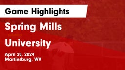 Spring Mills  vs University  Game Highlights - April 20, 2024